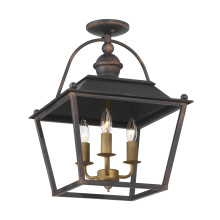 Golden Canada 0888-SF ABI - Golden Lighting Christoff 3-light Semi-Flush Mount in Antique Black Iron